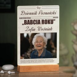 Lampka ramka XL z wydrukiem Twój Dziennik na szkle akrylowym i podświetleniem LED dla babci