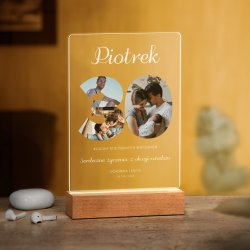 Lampka ramka L z wydrukiem na szkle akrylowym i podświetleniem LED dla niego na 30 urodziny
