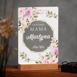 Lampka ramka XL z wydrukiem na szkle akrylowym i podświetleniem LED dla mamy