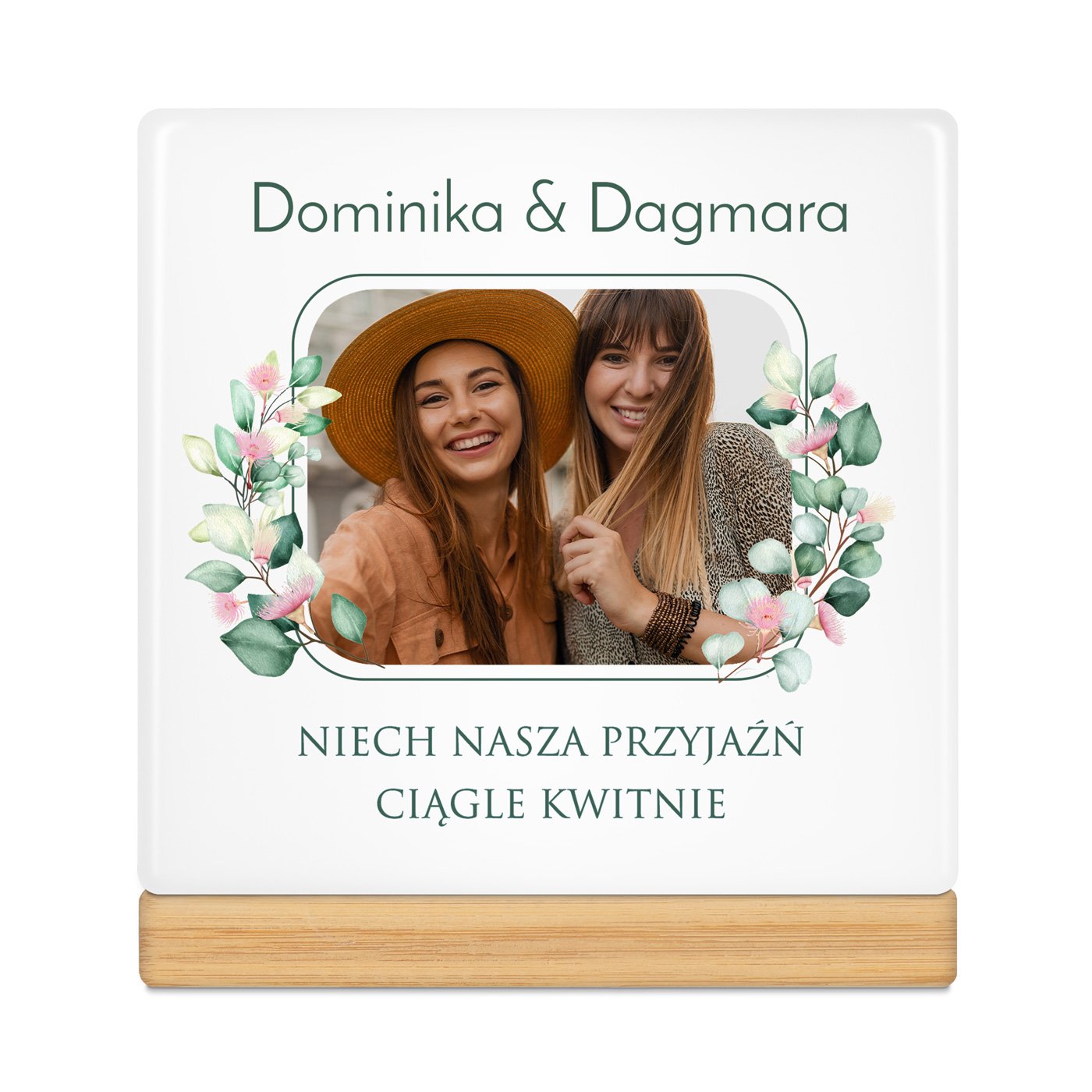 Personalizowana doniczka kwadratowa z Twoim zdjęciem dla przyjaciółki