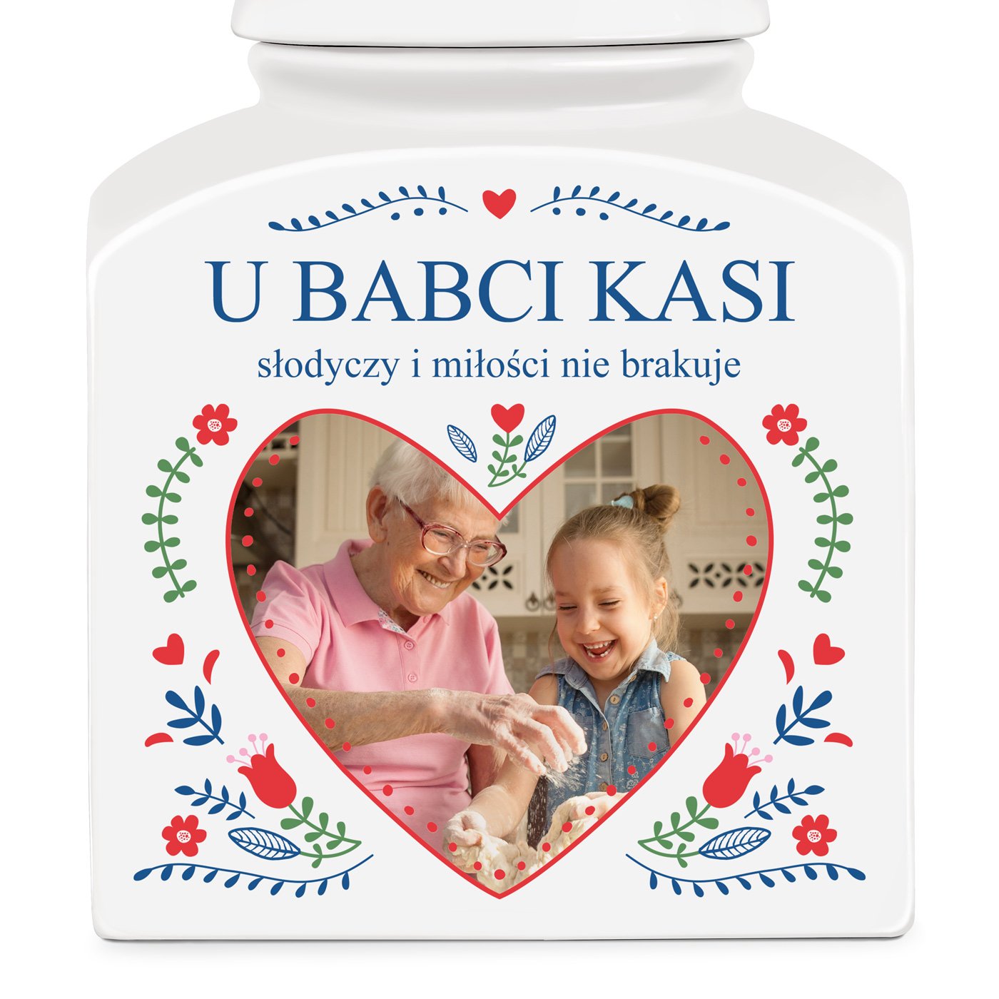 Słoik ceramiczny na ciastka z Twoim zdjęciem dla babci
