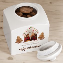 Słoik ceramiczny na ciastka z Twoim zdjęciem dla pary na święta