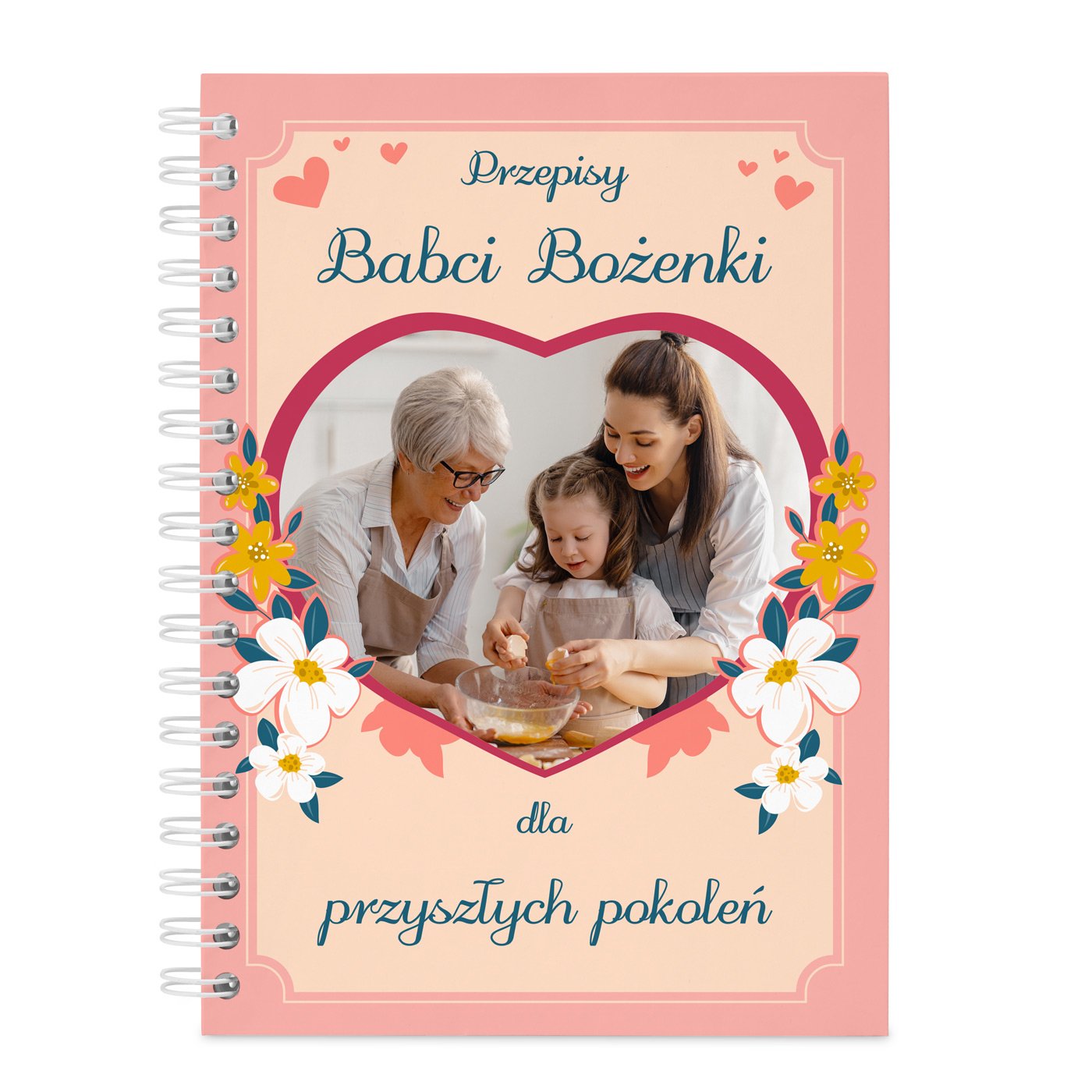 Kołonotatnik przepiśnik kołonotatnik na przepisy z Twoim zdjęciem dla babci na imieniny