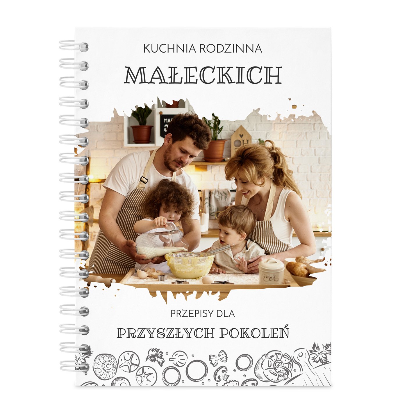 Przepiśnik kołonotatnik na przepisy z Twoim zdjęciem dla pary na ślub rocznicę parapetówkę