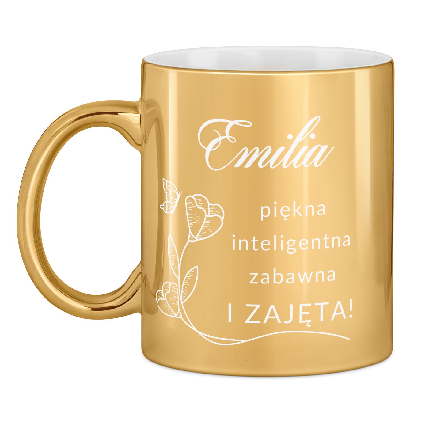 Kubek ceramiczny złoty z grawerem dla dziewczyny żony na imieniny rocznicę