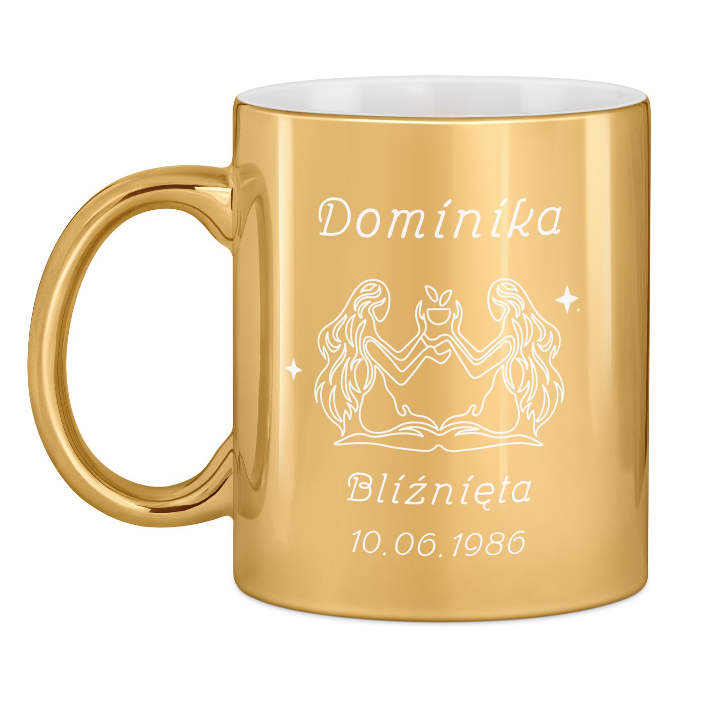 Kubek ceramiczny złoty z grawerem dla niej na urodziny imieniny
