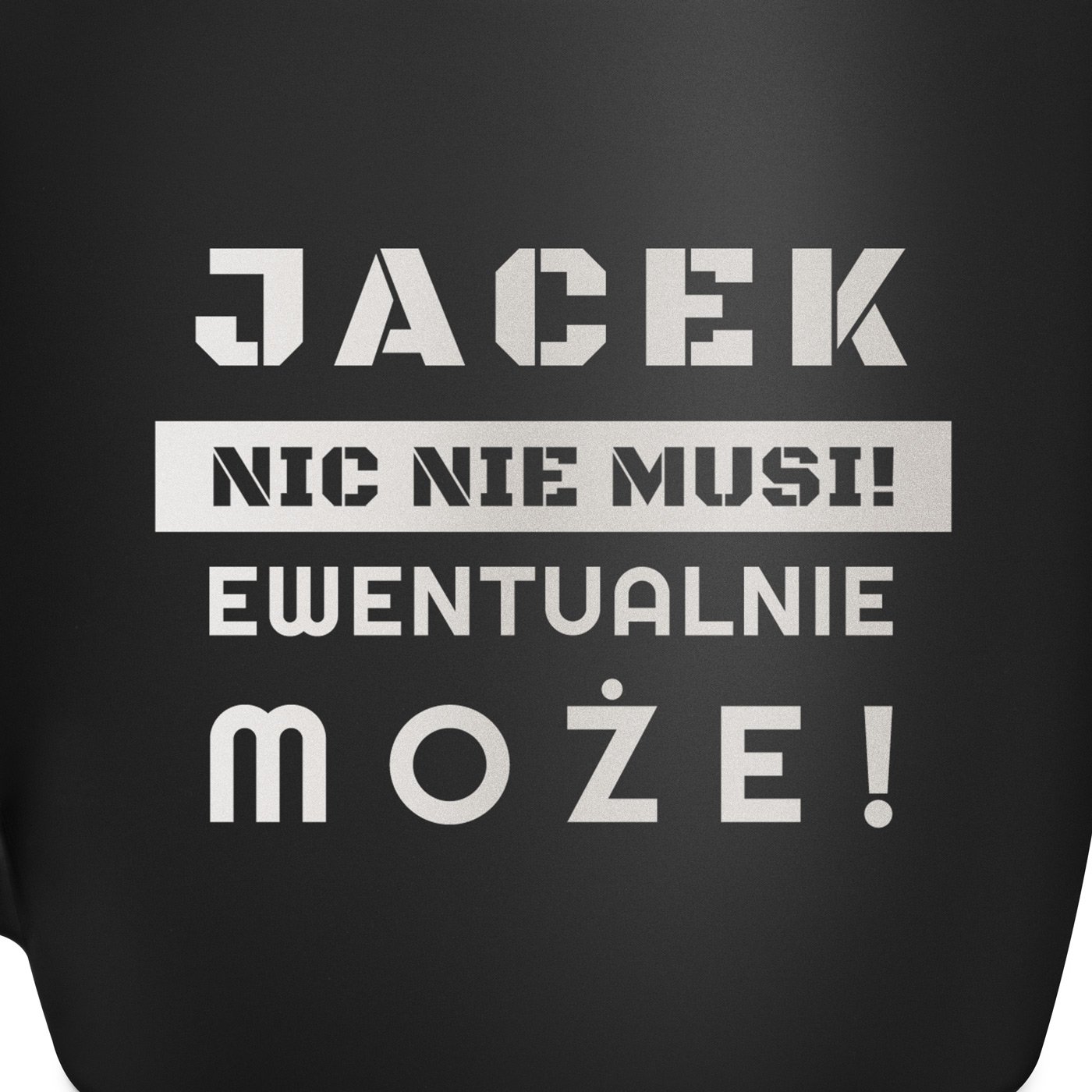 Kubek ceramiczny czarny środek czarny z grawerem dla niego na imieniny