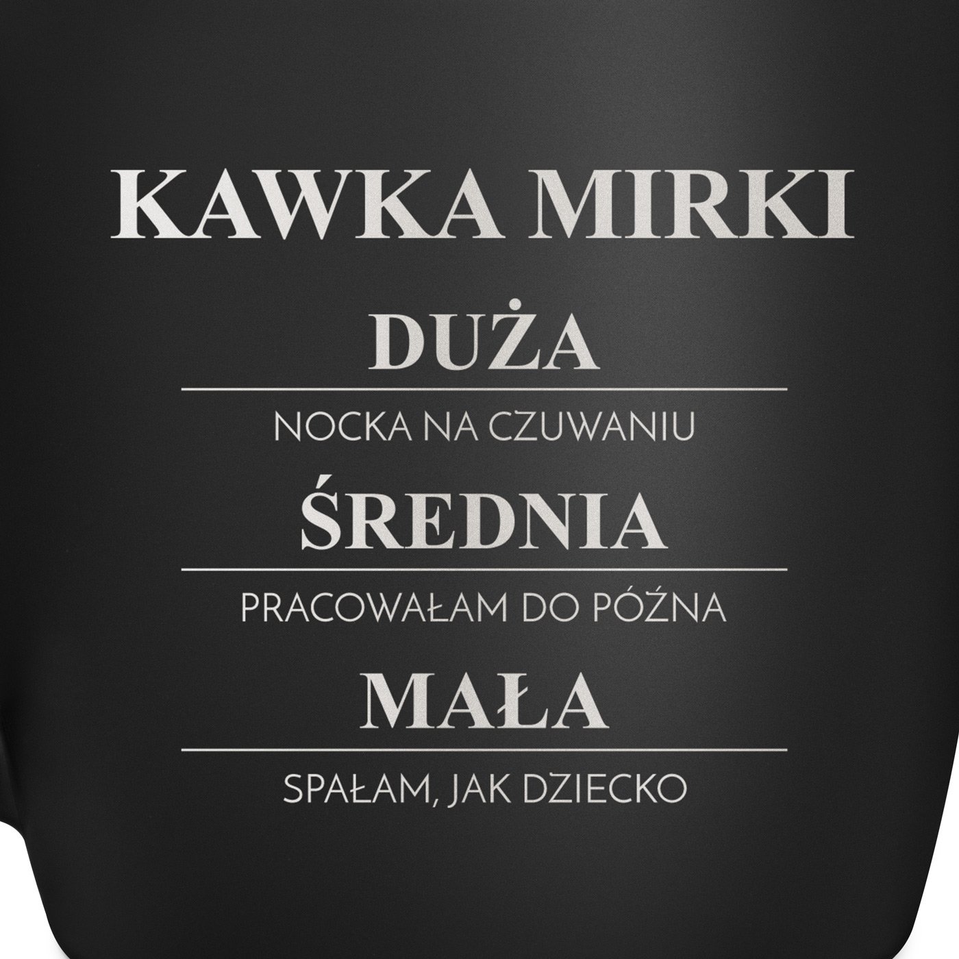 Kubek ceramiczny czarny środek czarny z grawerem dla niej lekarki pielęgniarki na imieniny