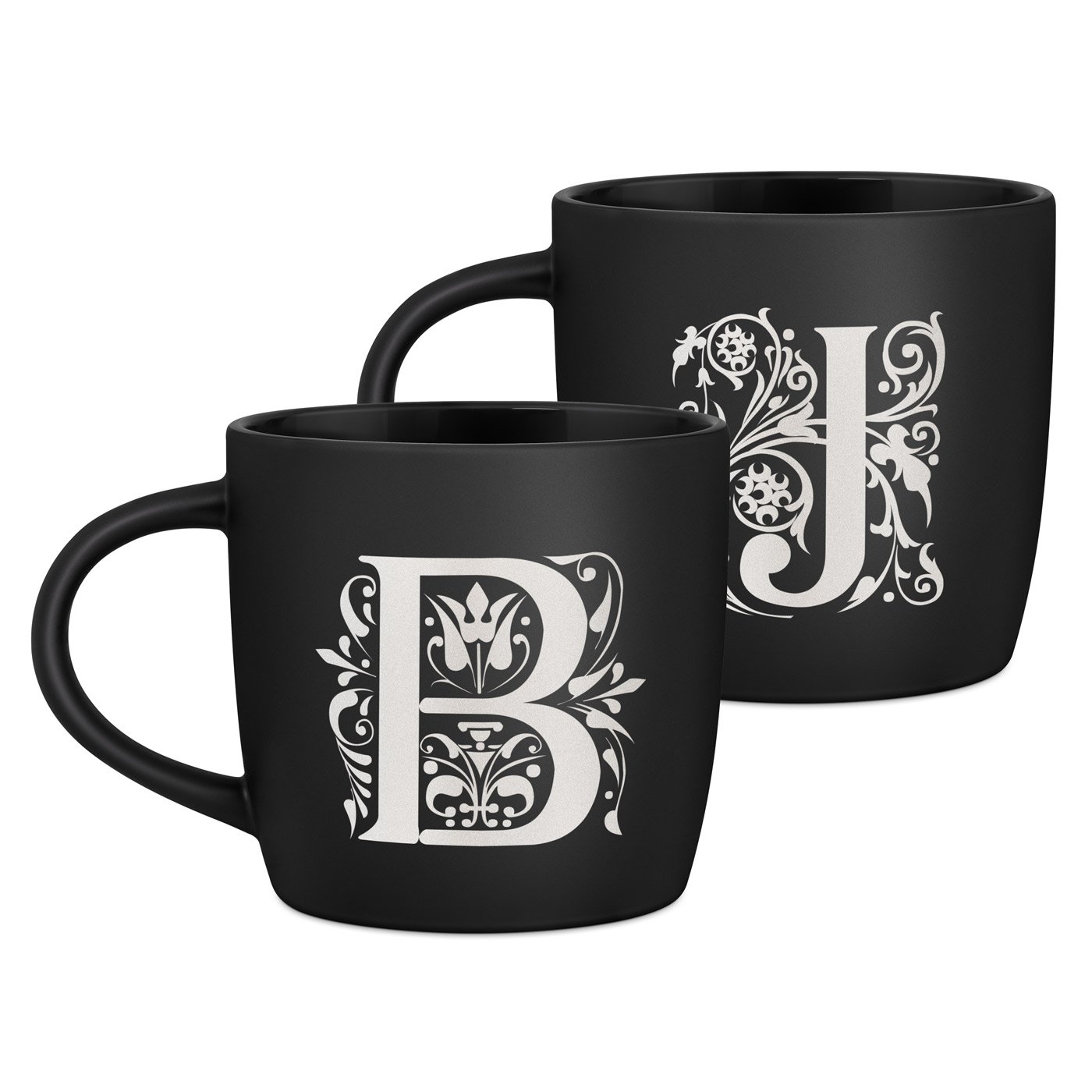 Kubki ceramiczne czarne x2 z grawerem dla pary na ślub rocznicę parapetówkę