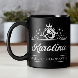 Kubek ceramiczny czarny matowy z grawerem dla niej na Dzień Kobiet