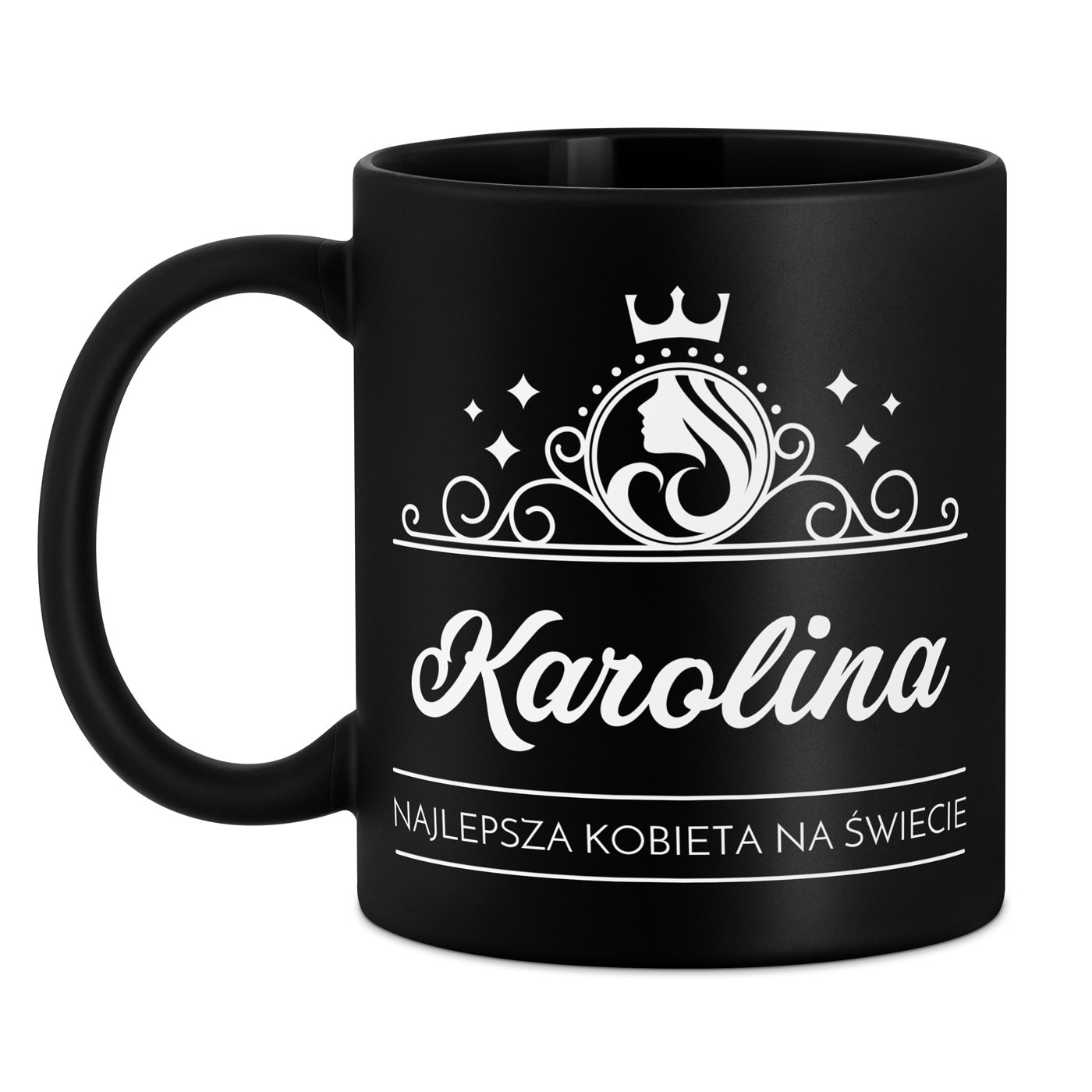 Kubek ceramiczny czarny matowy z grawerem dla niej na Dzień Kobiet