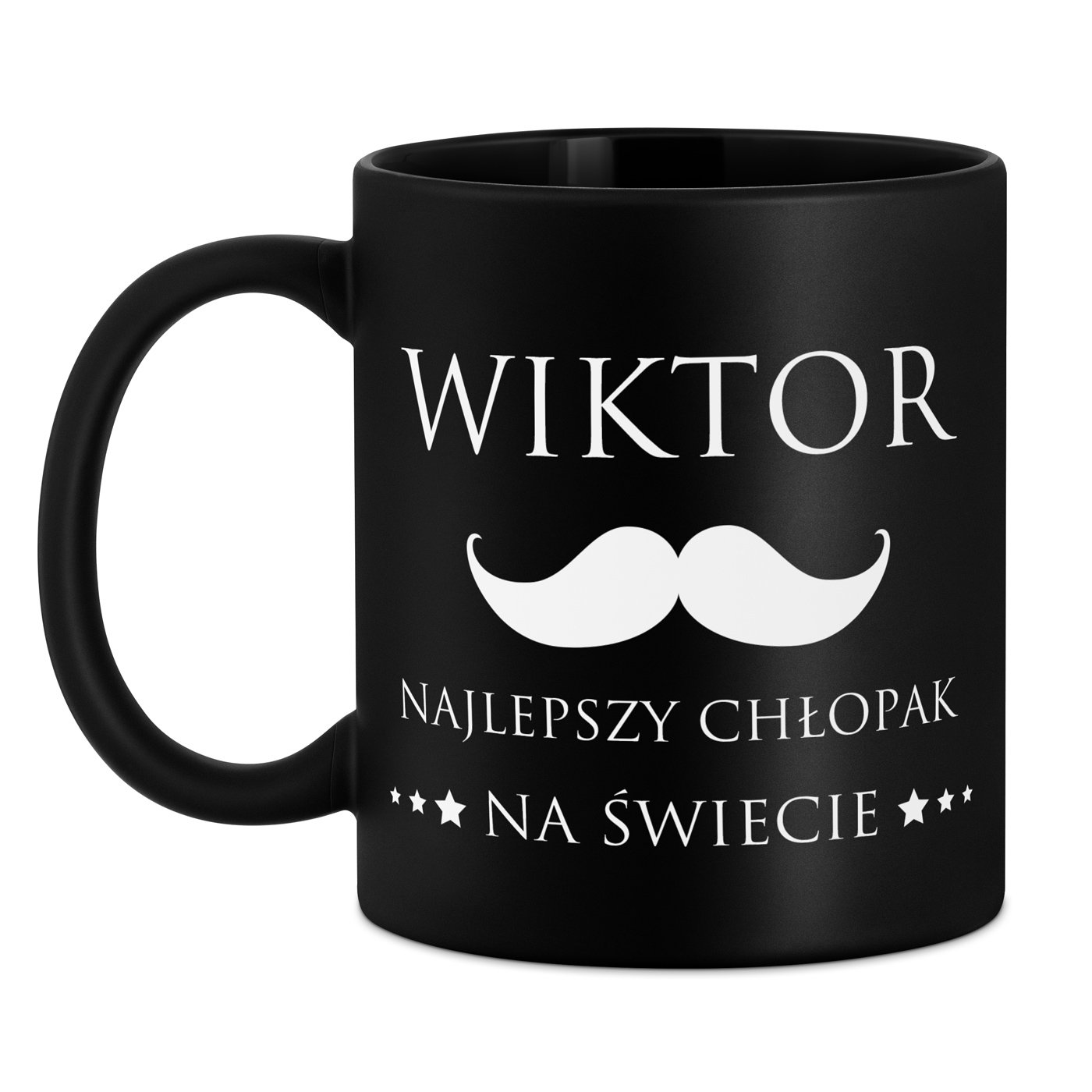 Kubek ceramiczny czarny matowy z grawerem dla chłopaka