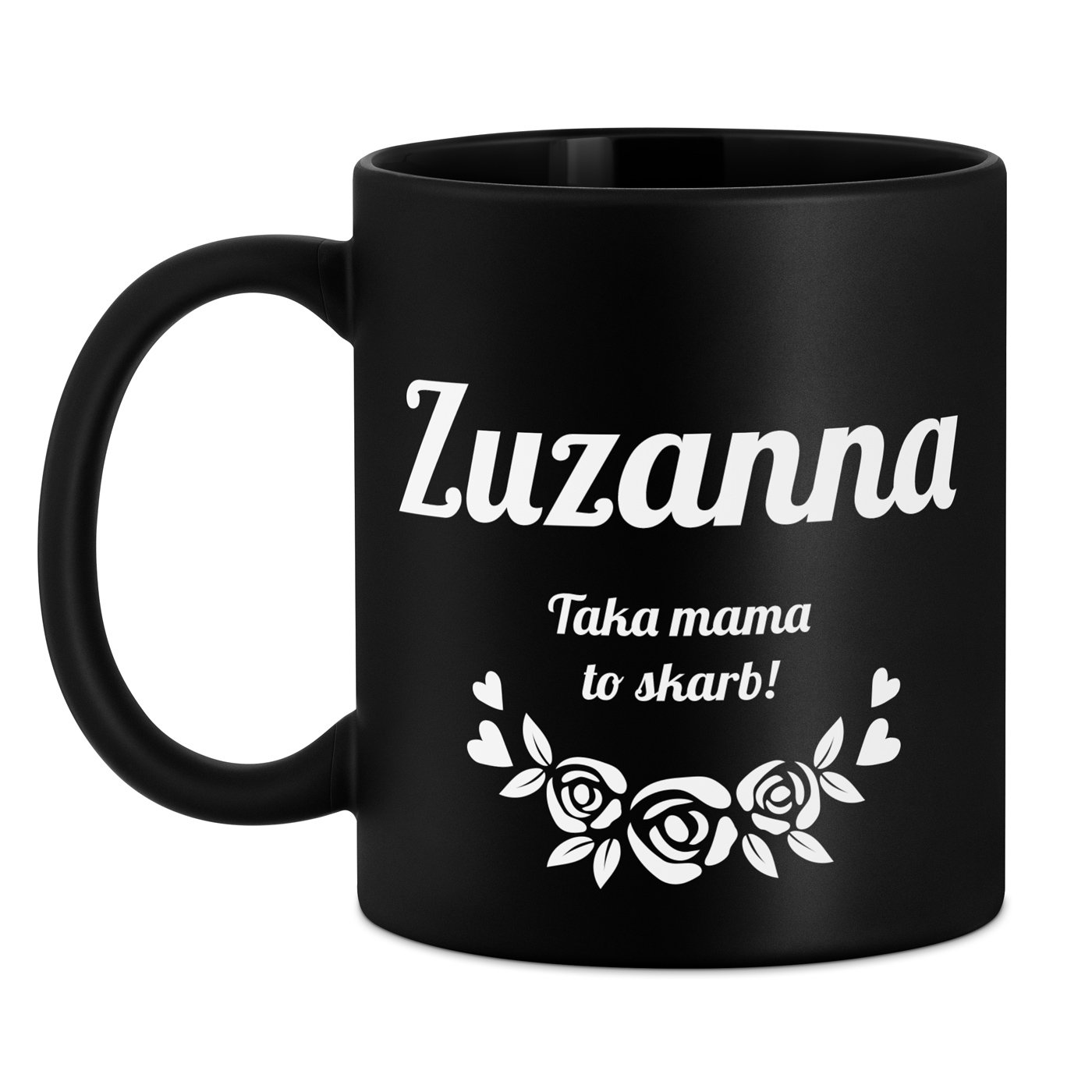 Kubek ceramiczny czarny matowy z grawerem dla mamy