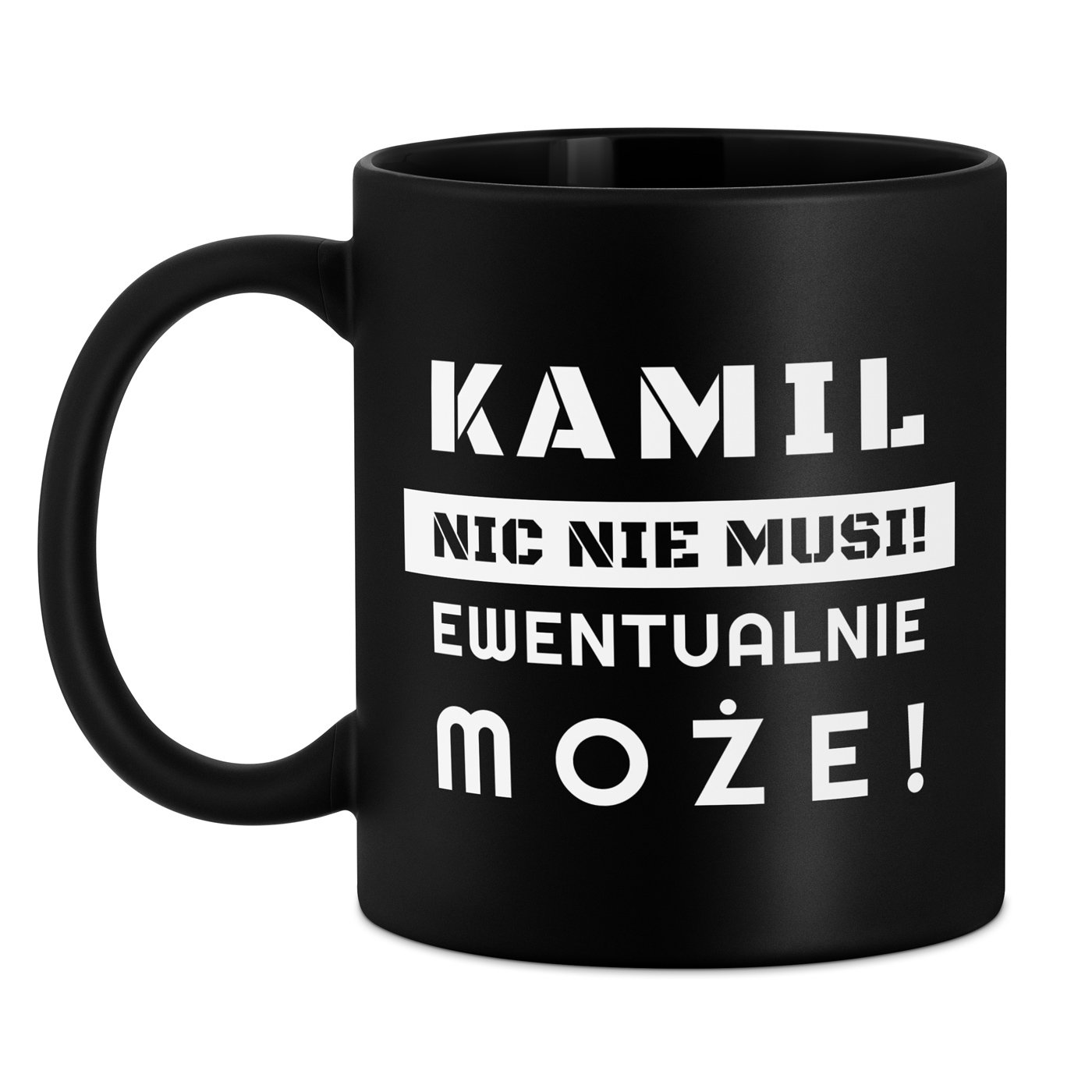 Kubek ceramiczny czarny matowy z grawerem dla niego emeryta na imieniny