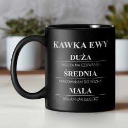 Kubek ceramiczny czarny matowy z grawerem dla niej kawosza na imieniny