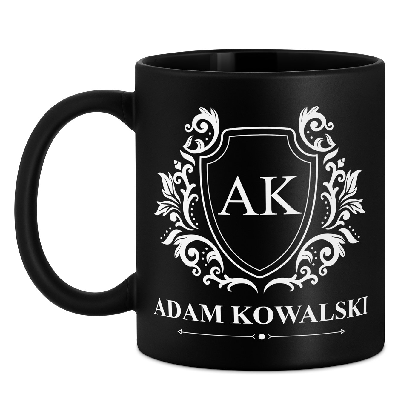Kubek ceramiczny czarny matowy z grawerem dla gentlemana