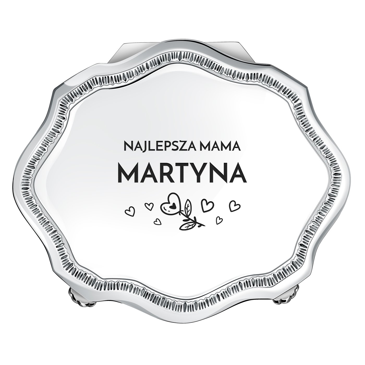 Szkatułka posrebrzana z grawerem dla mamy