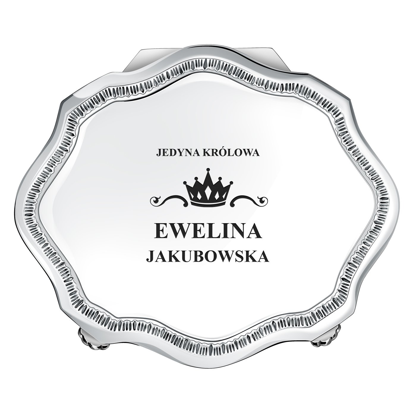 Szkatułka posrebrzana z grawerem dla niej