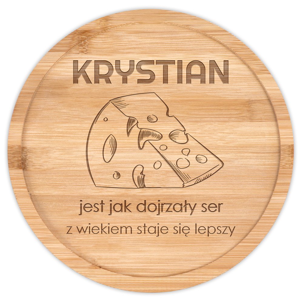 Deska drewniana do sera zestaw z grawerem dla niego na imieniny