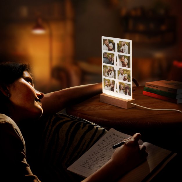 Lampka ramka L z wydrukiem na szkle akrylowym i podświetleniem LED dla taty