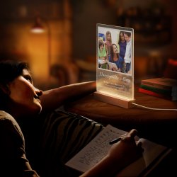Lampka ramka XL z wydrukiem na szkle akrylowym i podświetleniem LED dla wychowawczyni nauczycielki