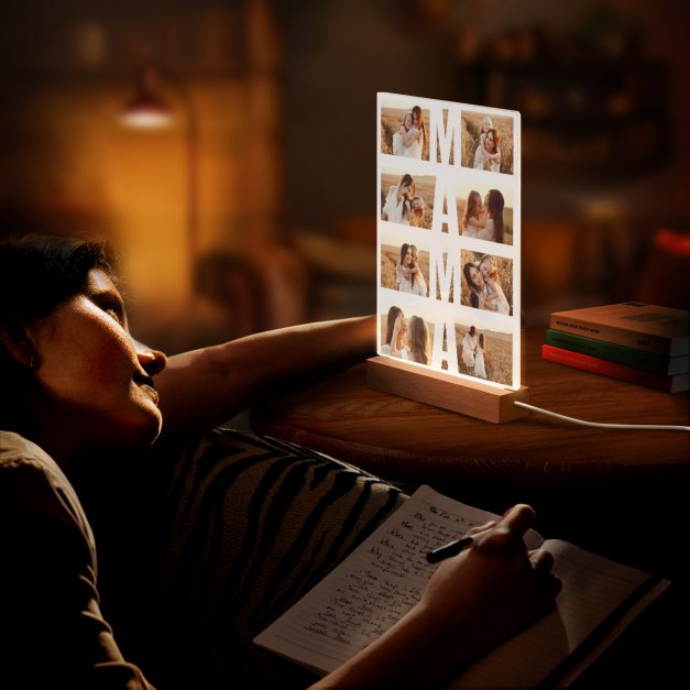 Lampka ramka XL z wydrukiem na szkle akrylowym i podświetleniem LED dla mamy