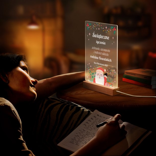 Lampka ramka XL z wydrukiem na szkle akrylowym i podświetleniem LED na świeta