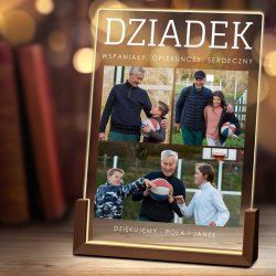 Lampka LED XL z nadrukiem na szkle akrylowym dla dziadka