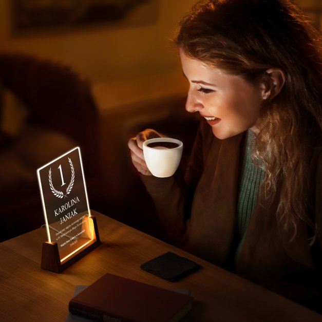 Lampka LED L z nadrukiem na szkle akrylowym dla dziewczynki biegaczki