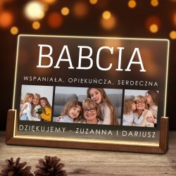 Lampka LED pozioma z nadrukiem na szkle akrylowym dla babci na Dzień Babci