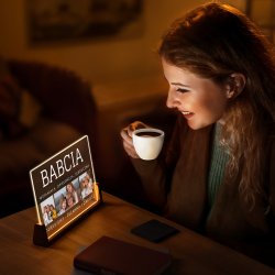 Lampka LED pozioma z nadrukiem na szkle akrylowym dla babci na Dzień Babci