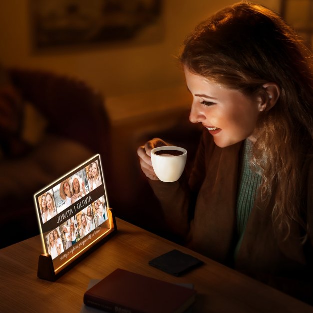 Lampka LED pozioma z nadrukiem na szkle akrylowym dla siostry przyjaciółki