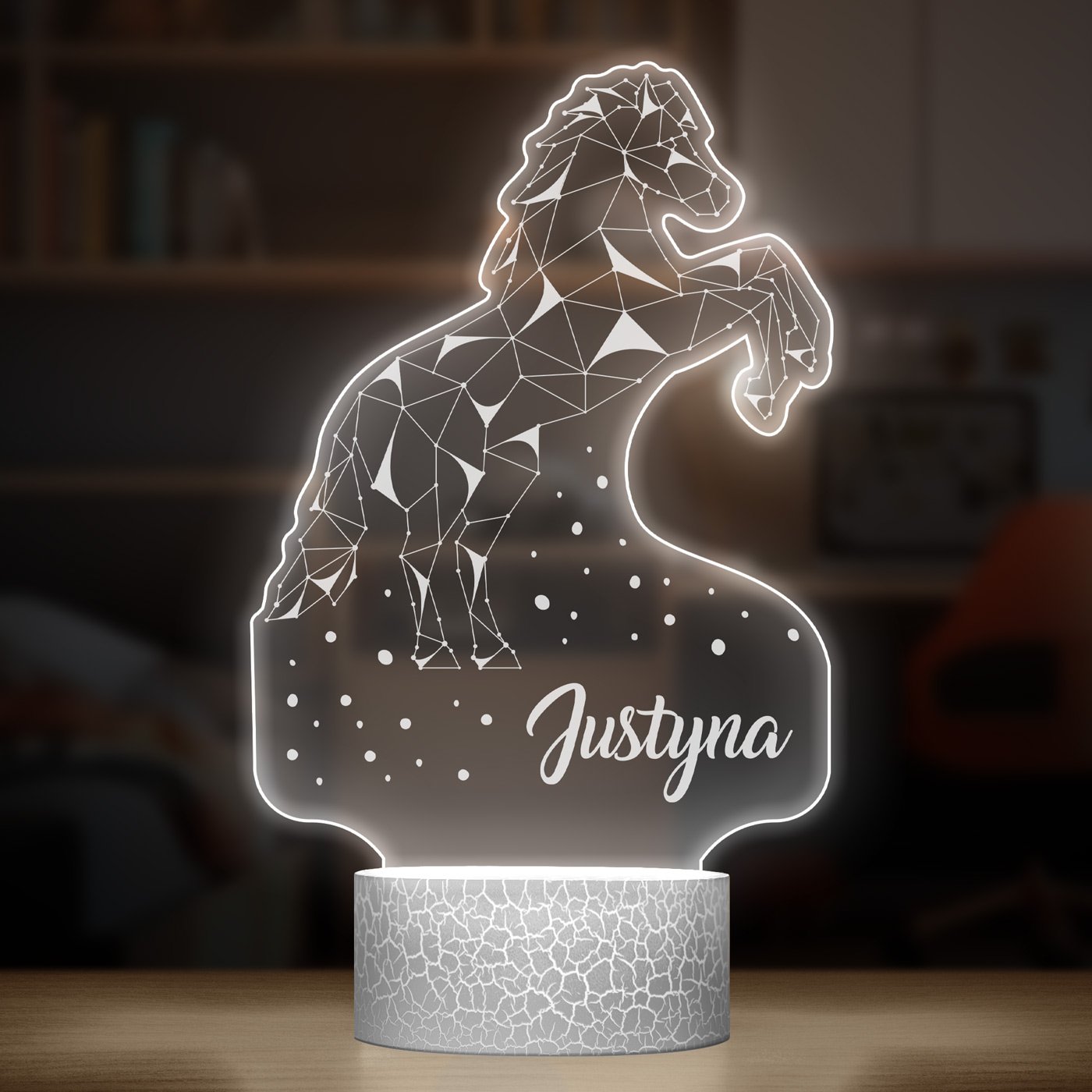 Lampka LED L 3D z nadrukiem na szkle akrylowym dla niej dziewczynki na imieniny