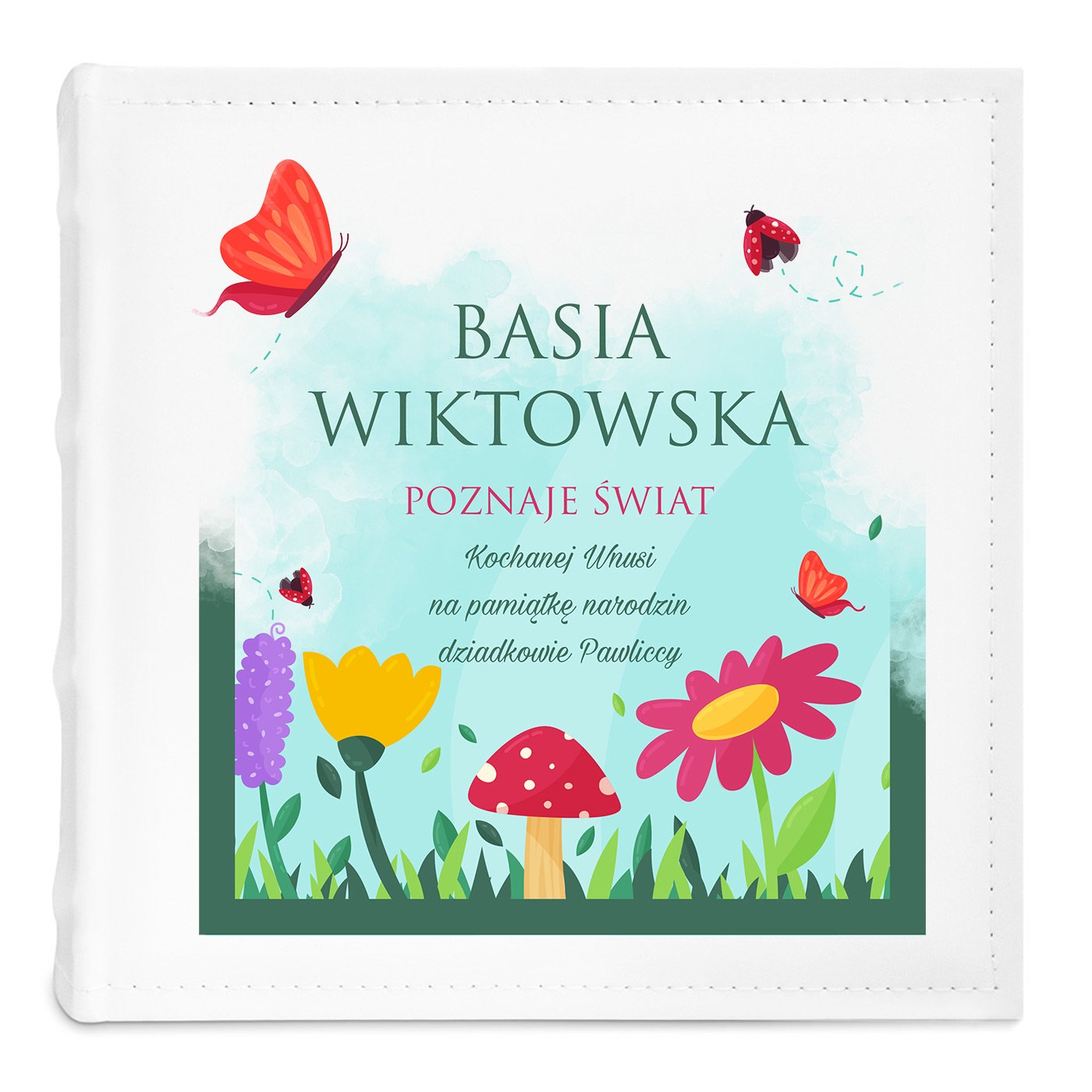 Album na zdjęcia z nadrukiem dla dziewczynki z okazji narodzin