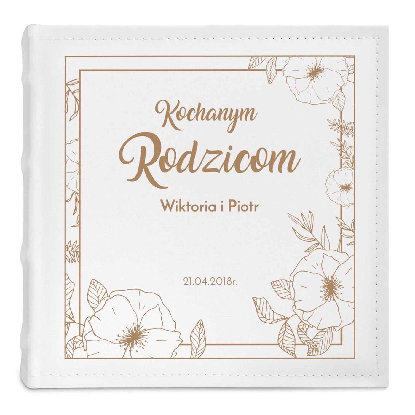 Album na zdjęcia z nadrukiem dla rodziców jako podziękowanie ślubne