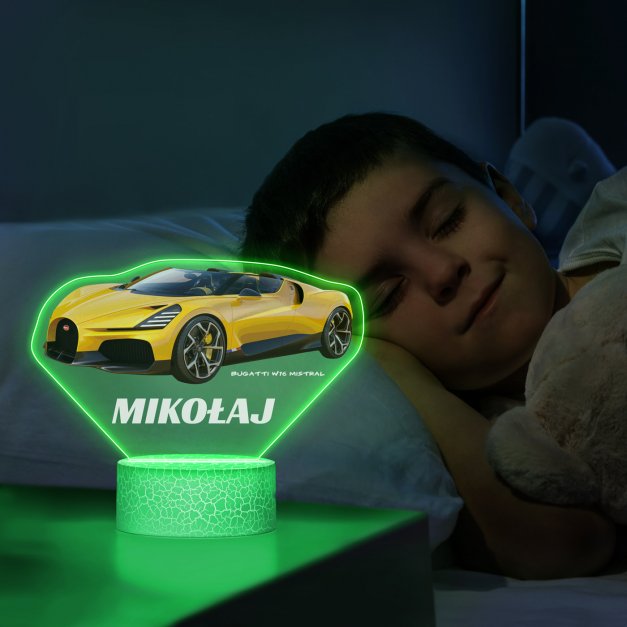 Lampka LED L 3D z nadrukiem na szkle akrylowym dla kierowcy fana motoryzacji na imieniny