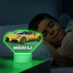 Lampka LED L 3D z nadrukiem na szkle akrylowym dla kierowcy fana motoryzacji na imieniny