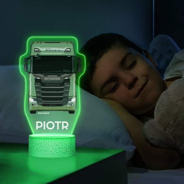 Lampka LED L 3D z nadrukiem na szkle akrylowym dla kierowcy ciężarówki na imieniny