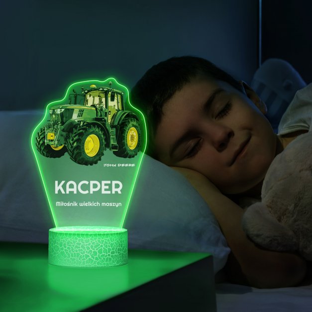 Lampka LED L 3D z nadrukiem na szkle akrylowym dla kierowcy fana motoryzacji rolnika na imieniny
