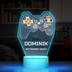 Lampka LED L 3D z nadrukiem na szkle akrylowym dla gracza na imieniny