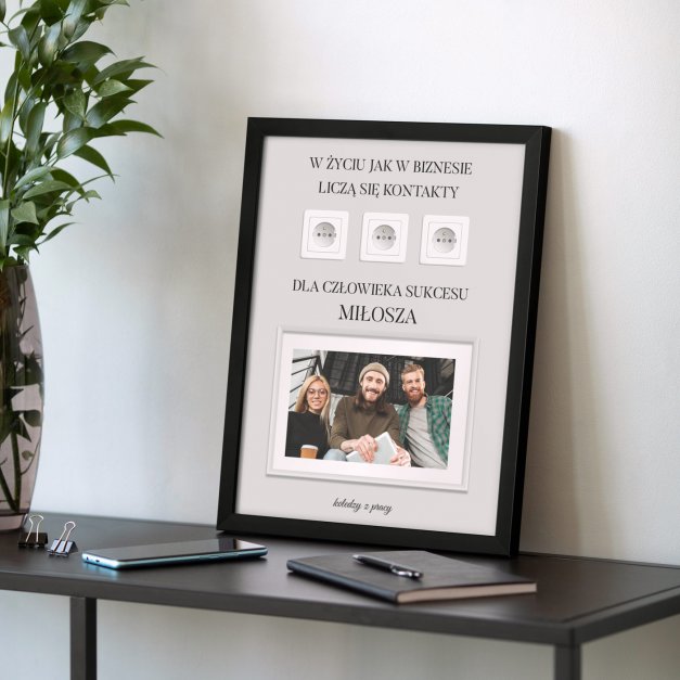 Plakat personalizowany w ramce z Twoim zdjęciem dla kolegi z okazji awansu w pracy