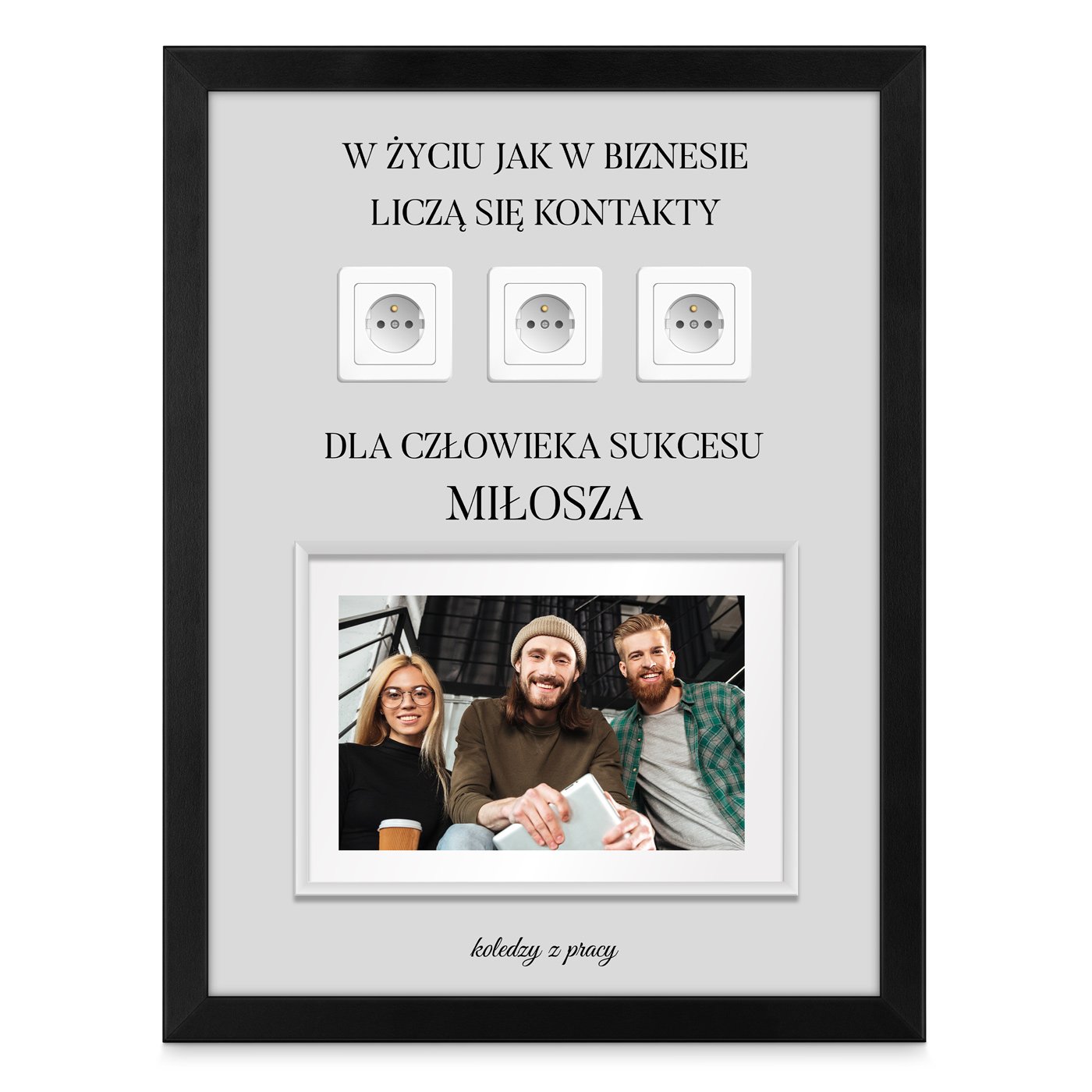 Plakat personalizowany w ramce z Twoim zdjęciem dla kolegi z okazji awansu w pracy