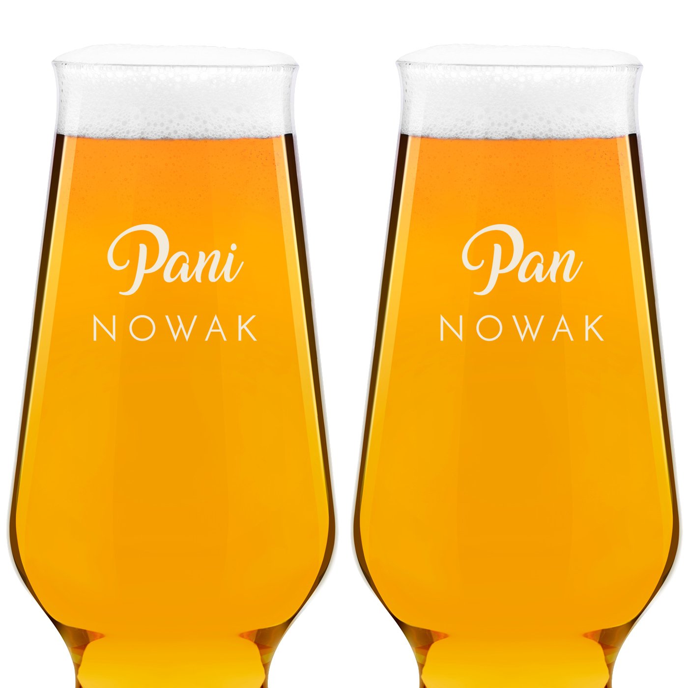 Szklanki do piwa x2 Krosno Splendour z grawerem dla pary