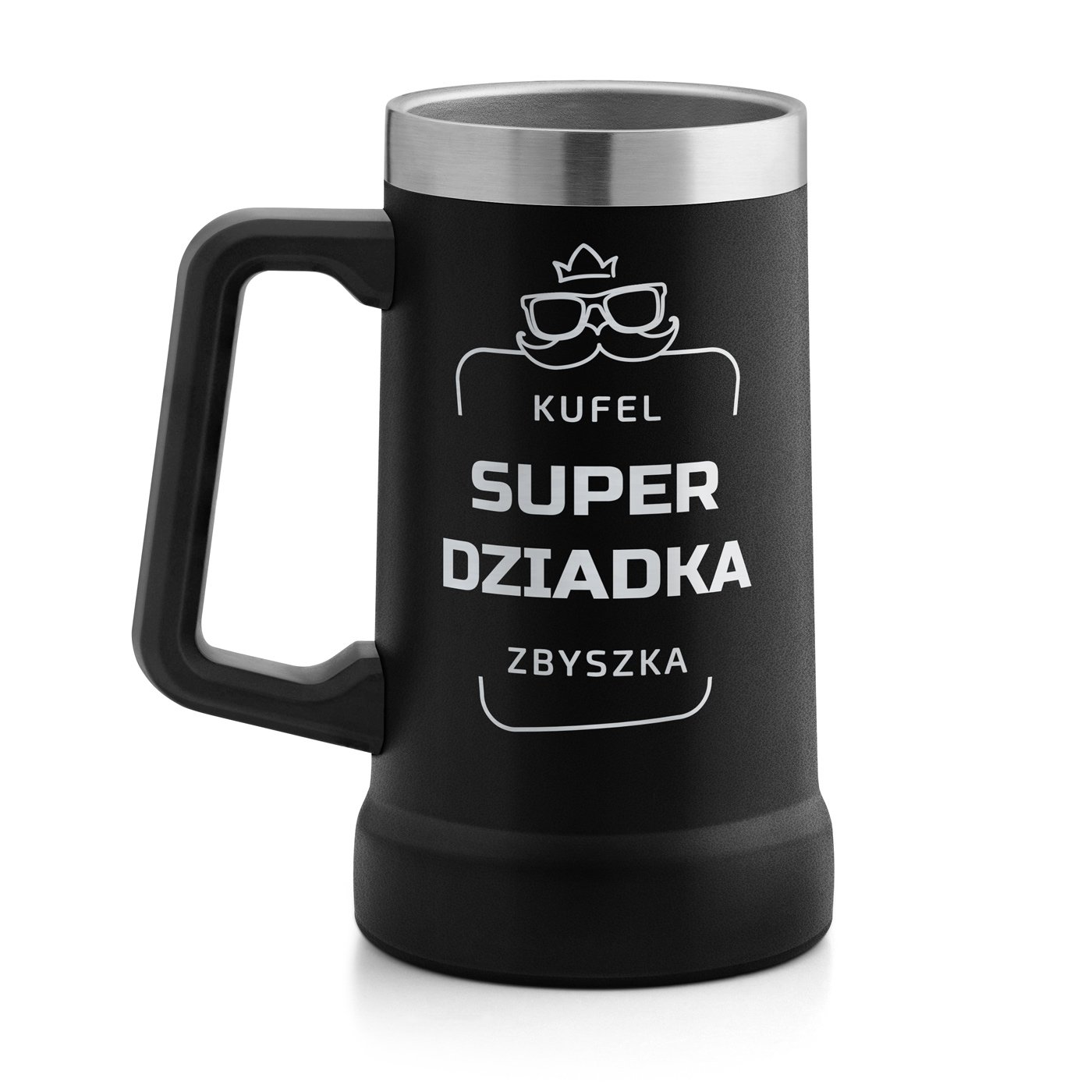 Czarny kubek termiczny kufel z grawerem dla dziadka na imieniny Dzień Dziadka