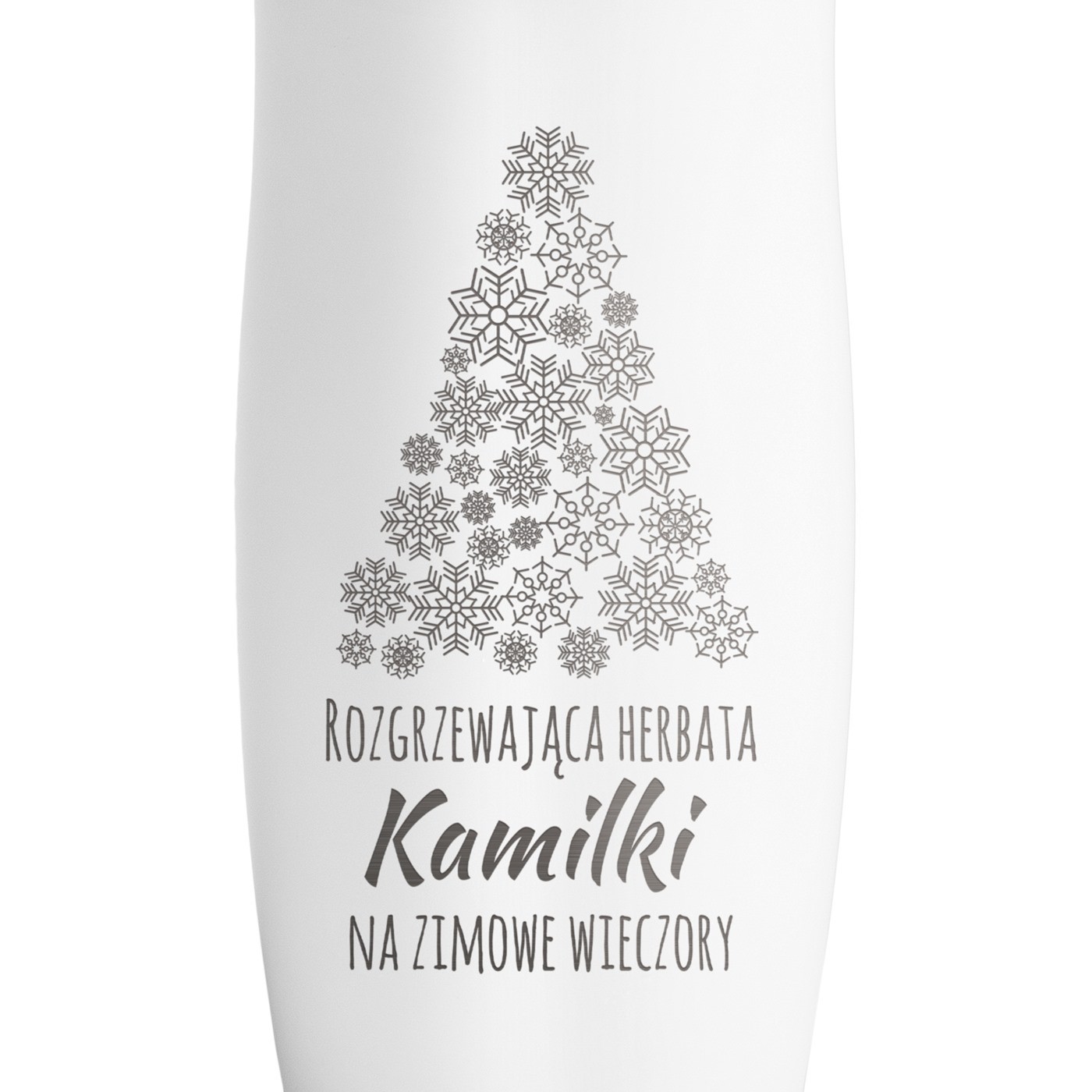Kubek termiczny biały termos z grawerem dla niej na  swięta