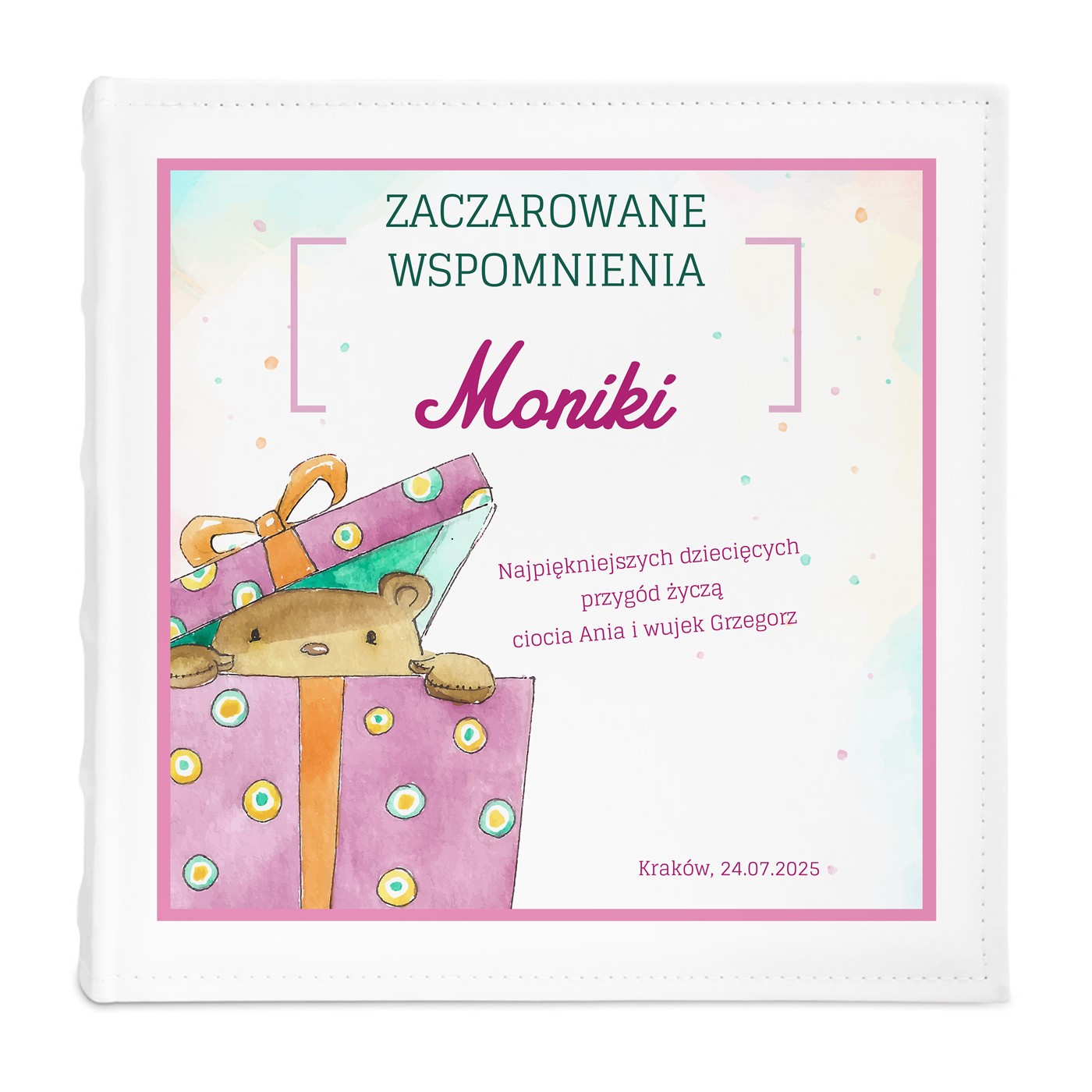 Duży album na zdjęcia z nadrukiem dla dziewczynki na imieniny