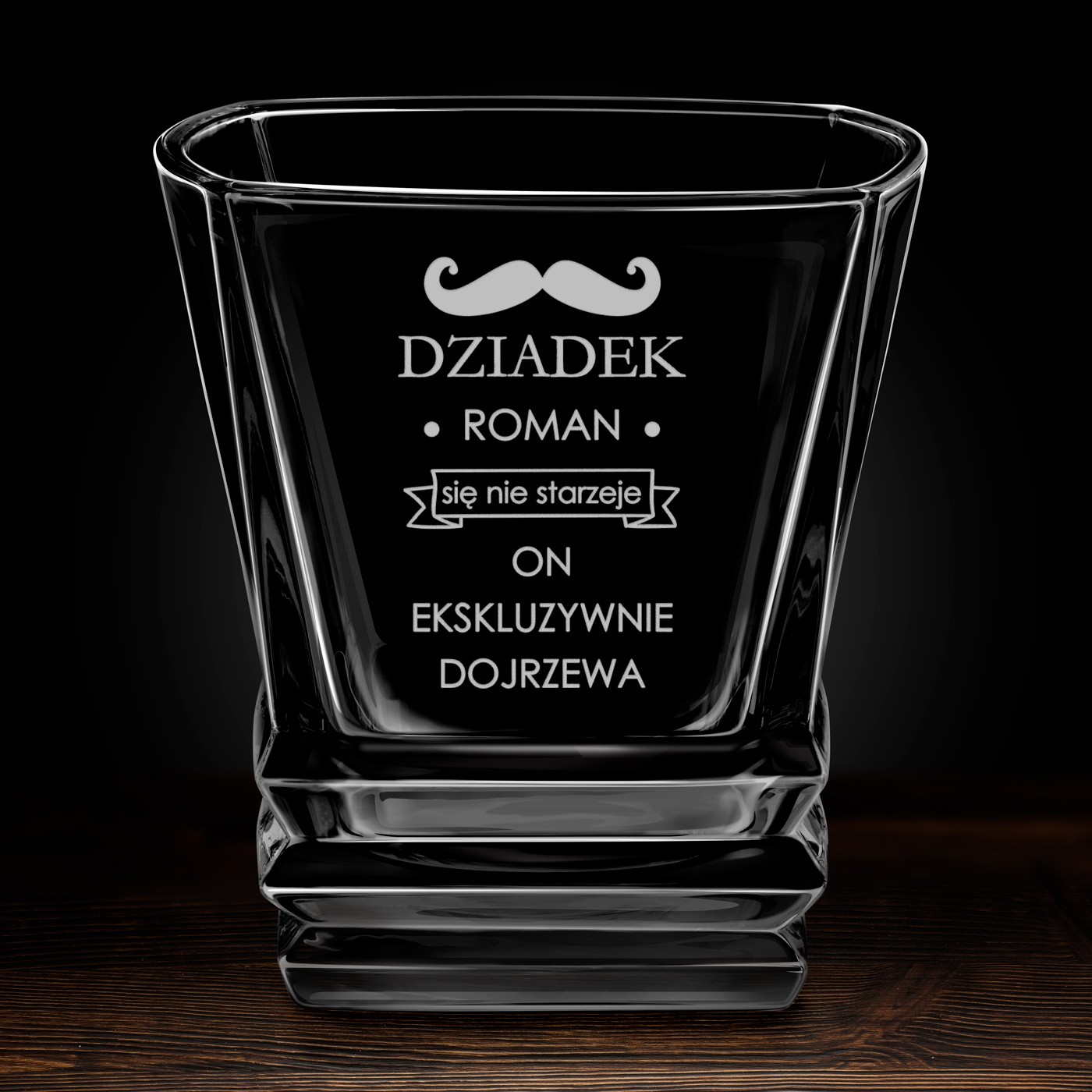 Szklanka do whisky geometric z grawerem dla dziadka gentelamana