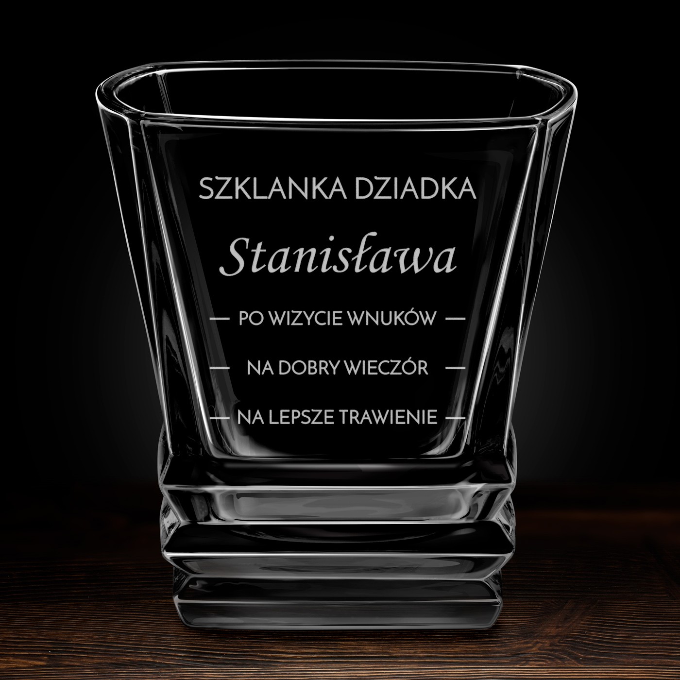Szklanka do whisky geometric z grawerem dla dziadka na urodziny