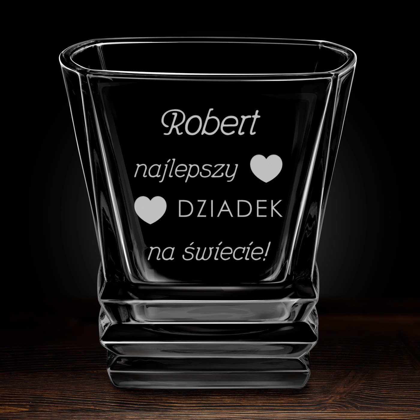 Szklanka do whisky geometric z grawerem z imieniem dla dziadka