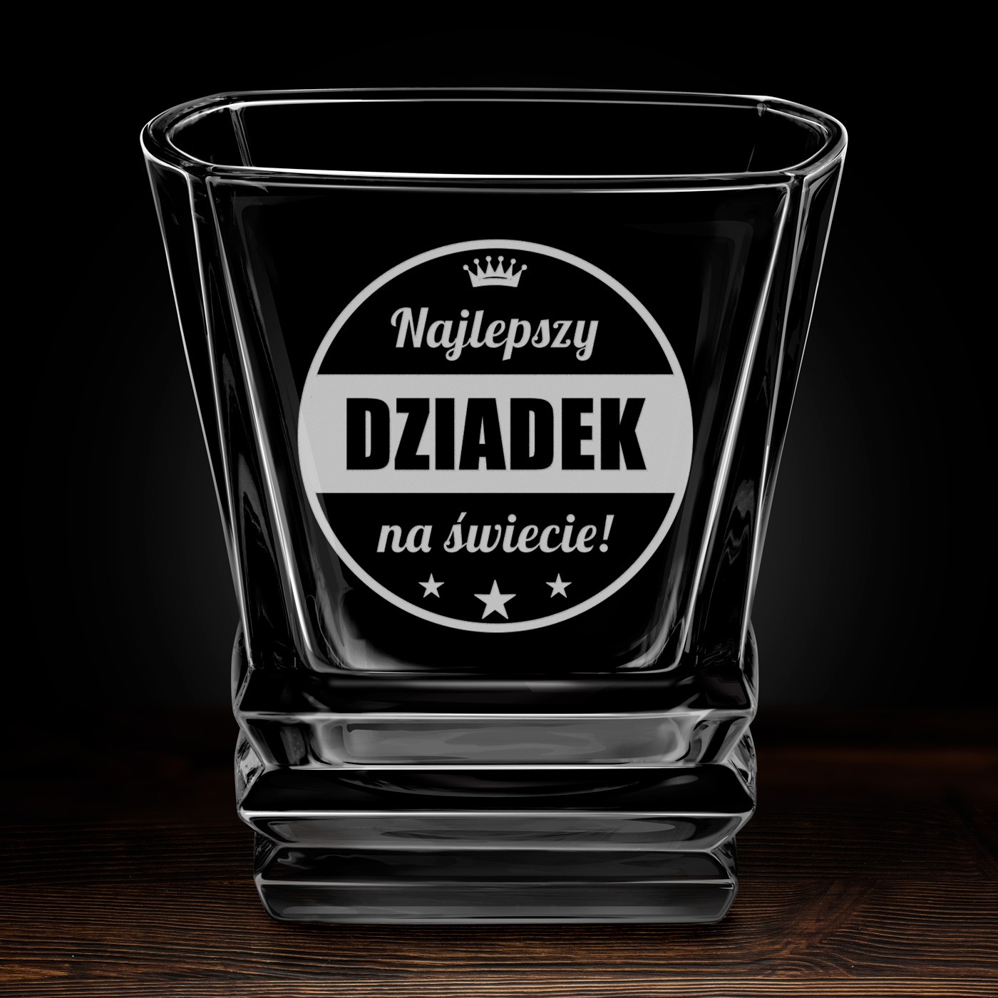 Szklanka do whisky geometric z grawerem na Dzień Dziadka